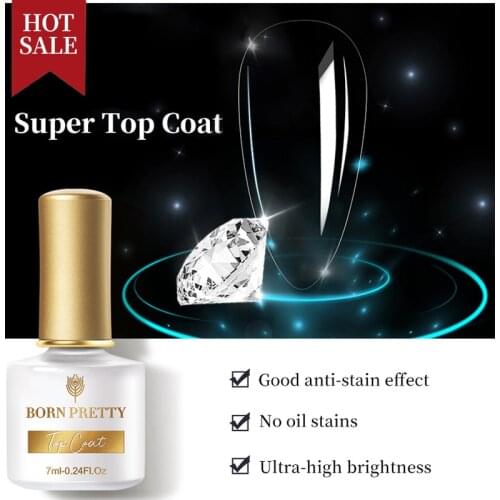 BORN PRETTY 1 Bottle 7ml Base Top Coat Function Gel Super Top Coat Transparent Soak Off Nail Art Gel Varnish Matte Top Coat