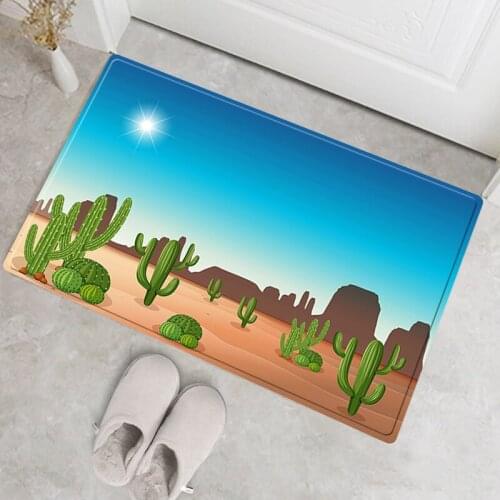Deep Forest Firewatch Kitchen Carpet Cactus Print Entrance Bathroom Set Carpet Set Door Floor Mat Decor Home Tapete Cozinha