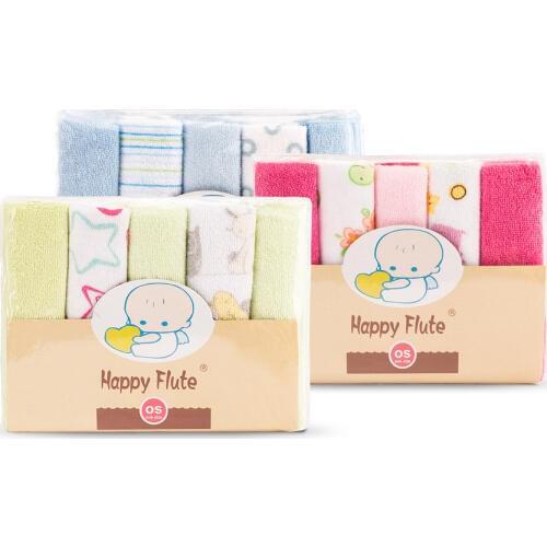 HappyFlute 10pcs/set Pack Baby Washcloths Small Baby Towel Wipes 23cmx23cm Soft Baby Wipes Random Colors Baby Feeding Towels