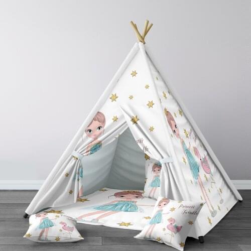 Play Tent for Kids Wigwam Portable Indoor Playground Tents Children Bedrooms White Princess Swinkle Model 229