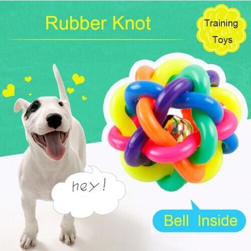 Pet toys, sounding dog toys, environmental friendly puzzle bell toys, colorful bell balls, cat toys and rubber bell ball