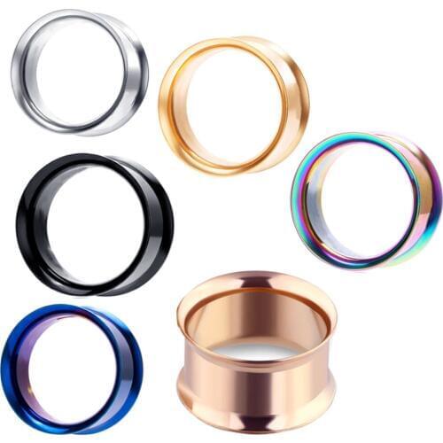 TIANCIFBYJS Ear Stretching Kit Tapers Plugs Stainless Steel Flesh Tunnels Gauges Hollow Expander Body Piercing Jewelry 5-16mm