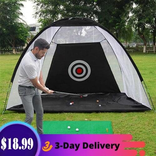 Indoor 2M Golf Practice Net Tent Golf Hitting Cage Garden Grassland Practice Tent Golf Training Equipment Mesh Outdoor