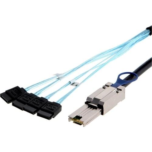 Mini SAS 26Pin SFF-8088 Male to 4 SATA 7Pin Female Hard Disk Splitter Adapter Data Cable 1m, 8088 to 4 SATA Cable