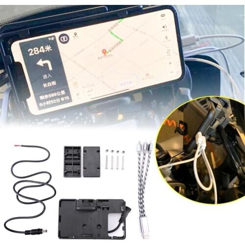 Areyourshop Motorcycle Mobile Phone Navigation Bracket USB Charging For BMW R1200GS ADV F700GS F800GS Motor Parts