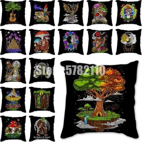 Cartoon Decorative Cushion Cover Tree Skeleton Beauty Butterfly Printed Chair Car Sofa Hug Throw Pillowcase Cases Home Decor