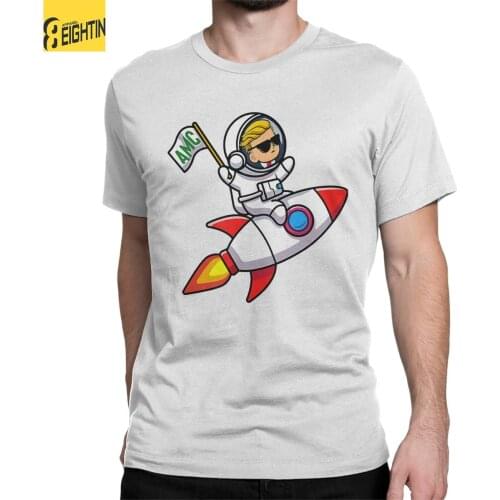 Men T-Shirts Thank You AMC Stonk To The Moon WSB Hipster 100% Cotton Tees Short Sleeve T Shirts Round Neck Tops Plus Size