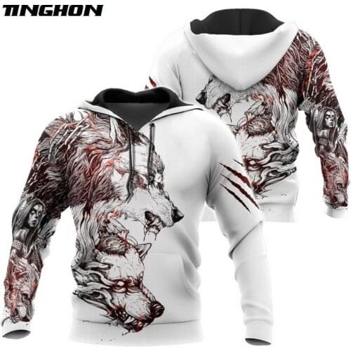 XS-7XL Tattoo Wolf 3D All Over Printed Mens hoodies Harajuku Streetwear Fashion Hoodie Unisex Autumn Jacket Tracksuits