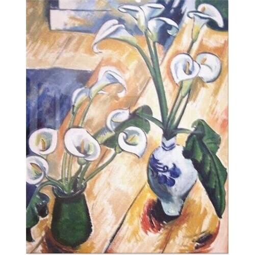 PhotoCustom Flowers Oil Painting By Numbers Kits DIY Pictures By Numbers On Canvas Hand Painting 60x75cm Frameless Home Decor