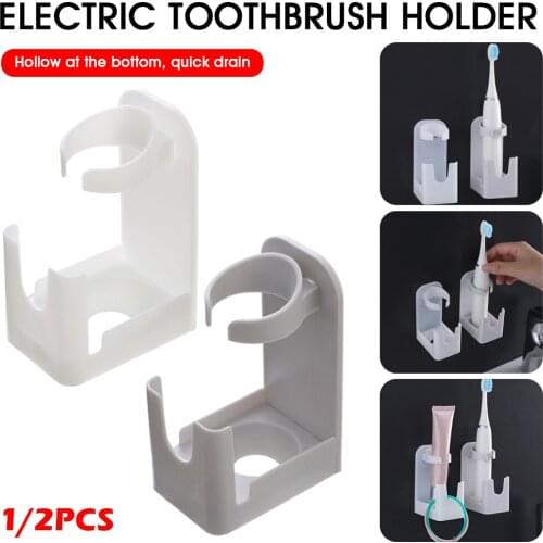 Wall-mounted Electric Toothbrush Holder Creative Toothbrush Stand Rack Organizer Space Saving Bathroom Accessories White/Grey