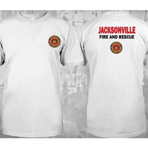 New Florida Jacksonville Fire Department Firefighter Fire and Rescue T-Shirt Double Side MenS Cotton Clothing Ringer T Shirt