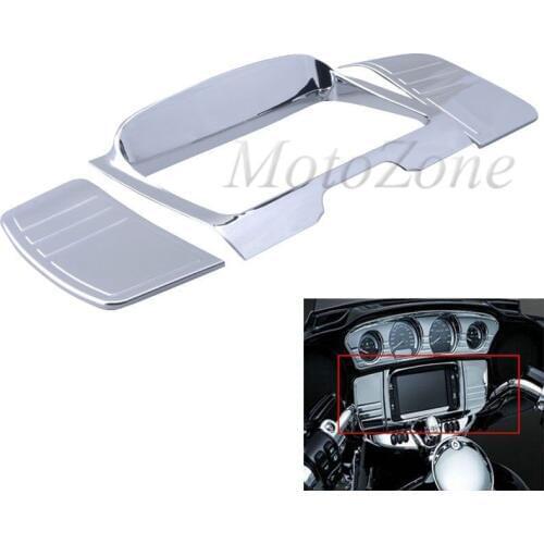 New Motorcycle Accessories Chrome Tri Line Stereo Trim Cover Replace For Harley Touring Electra Street Glide Ultra 2014-up