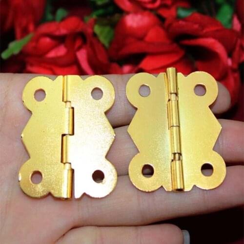 Old Style Hinge,Cabinet Door Hinge 4 Holes Butterfly Antique Gold Color,33*40mm,20pcs