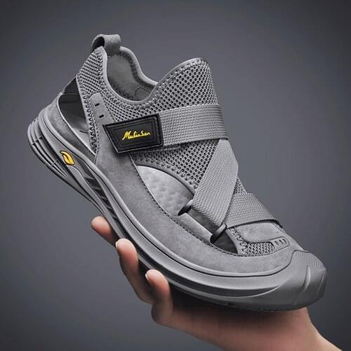 Cow leather sandals fashionable summer shoes thick heel hiking sandals trip sneaker z878