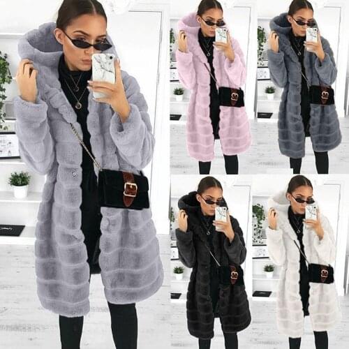 BE HYGGE 2021 Loose Autumn And Winter Fashion New Korean Version Of Wild Plush Thick Hooded Ladies Imitation Mink Fur Coat