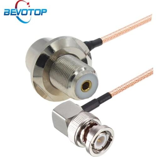 SO239 UHF Female Right Angle to BNC Male 90 Degree Plug RG316 50Ohm Extension Pigtail for CB Radio Ham Radio FM Transmitter