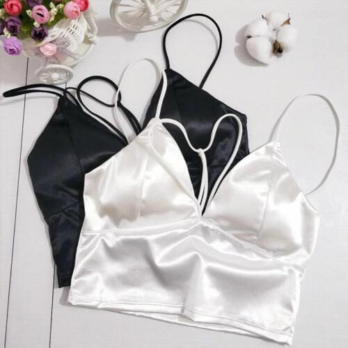Streetwear Women Vest Crop Top Ladies Party Cotton Strappy Bralette Bra Bustier Tank Tops Ropa Mujer Verano 2019