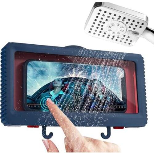 Waterproof, sealed, perforated free wall-mounted mobile phone case, touch screen, anti-fog, bathroom shower phone holder