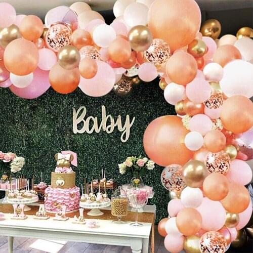 Balloon wreath set latex pink Metal Silver Red Balloon Party Baby Shower Wedding