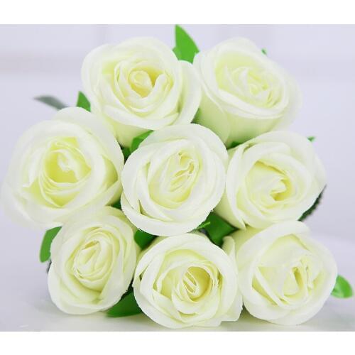 10pcs/Lot) Beige Fresh rose Artificial silk Flowers Real Touch rose Flowers, Home decorations for Wedding Party or Birthday