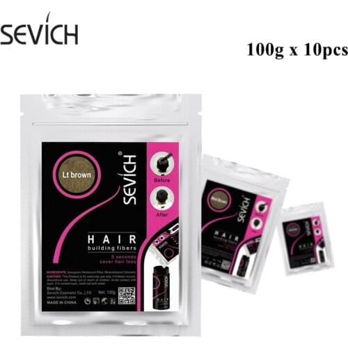 1000g Cosmetic Madeup Human Hair Fiber Hair Loss Concealer Styling Dye Color Fiber Hair Powder Applicator Refill Bag