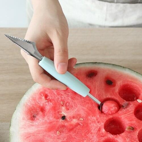 2 In 1 Ice Cream Ball Spoon DIY Assortment Fruit Digging Spoon Tool Watermelon Fruit Carving Gouge Knife