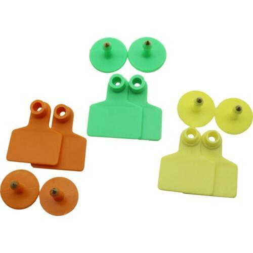 20 Pcs Pig Cattle Sheep Ear Tag Signs Without Word Ear Laser Typing Copper Head Earrings Farm Animal Identification Card