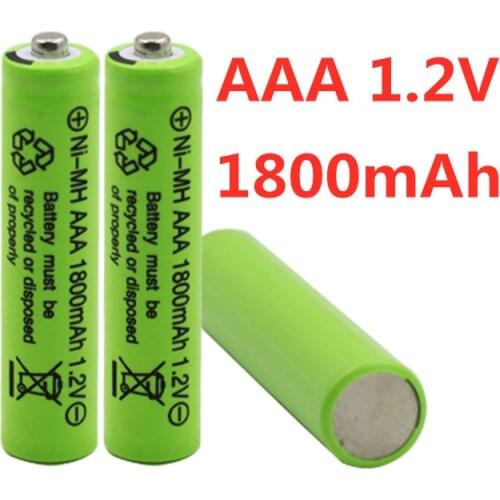 2021 New AAA 1800 mAh 1.2V bateray recargable de Calidad Ni-MH 1,2 V bateray recargable 3A Baterias