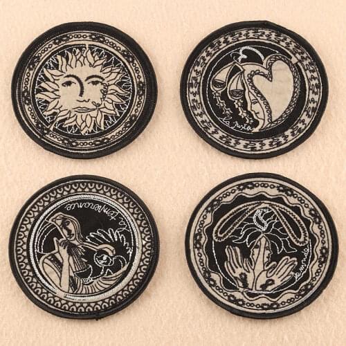 Abstract Art Embroidery Patchs for Clothing Sewing Stickers DIY Applique Helios Patches Badges Ancient Greece Iron on Patches