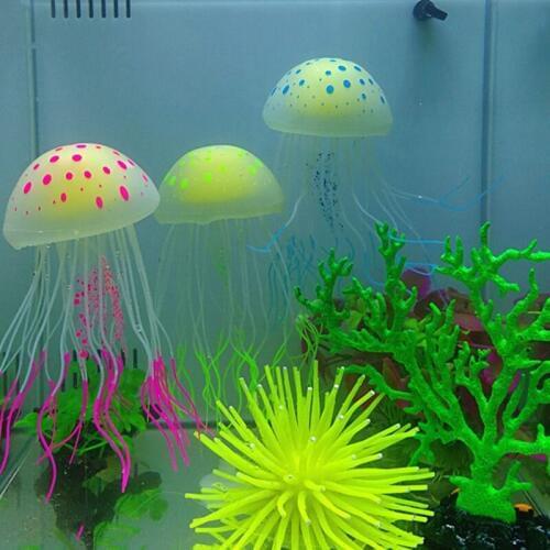 Aquarium Decorations Large Luminous Simulation Silicone Jellyfish Wholesale Aquarium Marine Landscaping Decoration Crafts