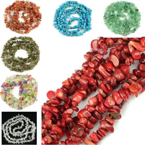 Natural Irregular Shape Chips Stone Beads Red coral Carnelian Aventurine crystal Quartz Beads For Jewelry Making DIY Bracelets