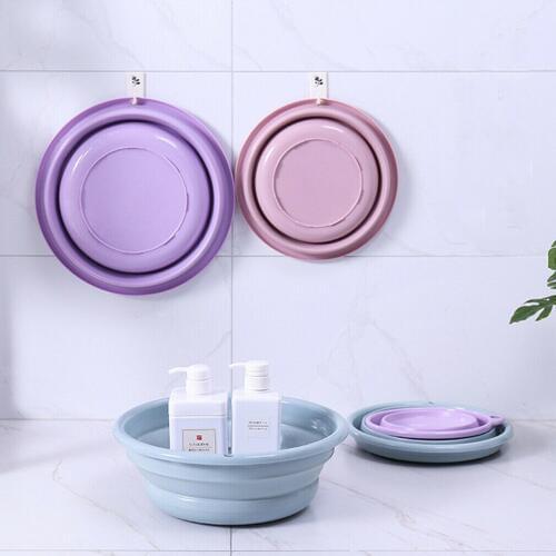 Household Portable Plastic Basins Camping Fishing Folding Wash Basin Collapsible Water Basin Bucket Dish Tub