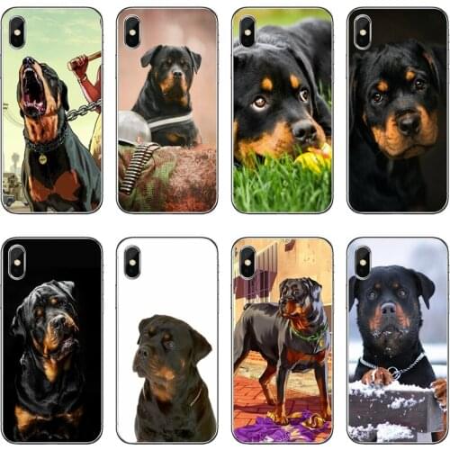 Rottweiler Dog Transparent Phone Case For iPhone 12 11 Pro Max Mini XS Max XR X 8 7 Plus 6 6S Plus 5 5S SE 2020