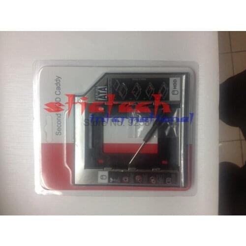 By dhl or ems 500pcs Universal Aluminum Plastic for DVD/CD-ROM 2nd HDD Caddy 9.5mm/12.7mm SATA 3.0 for 2.5"SSD Case