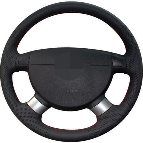 Car Steering Wheel Cover Black Genuine Leather For Chevrolet Aveo LOVA Buick Excelle Daewoo Gentra 2013 2015 Lacetti 2006 - 2012