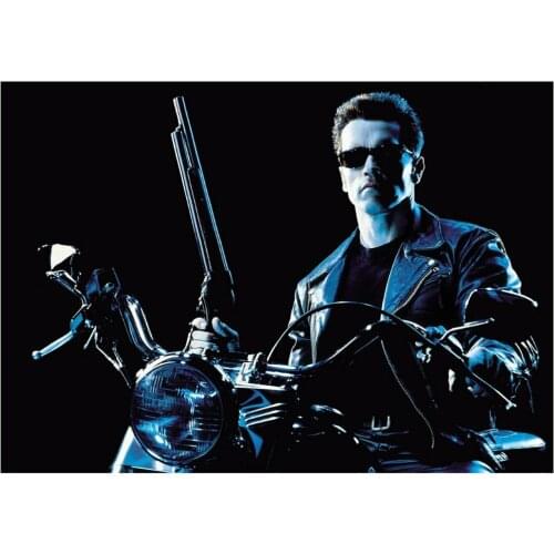 Terminator Arnold Schwarzenegger Movie Motorbike Art print Silk poster Home Wall Decor