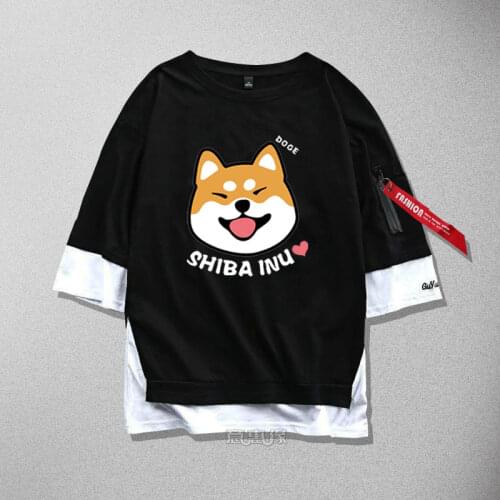 New DOGE Shiba inu T-Shirt cotton dogs T ShirtRibbon unisex Men women Top Tees