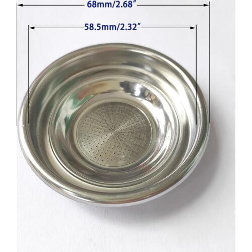 58mm Single-Cup Coffee Machine Non-Pressurized Filter Basket for Household Coffee Maker Accessories Stainless Steel Powder Bowl
