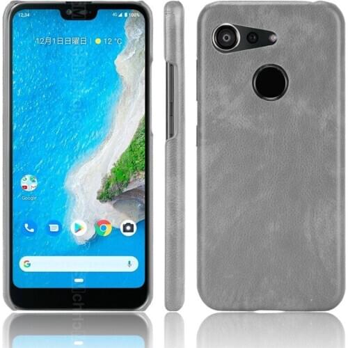 For Android One S6 Litchee Leather Case Fitted Hard Pc Funda Protective Capa for Kyocera Gratina KYV48 Coque