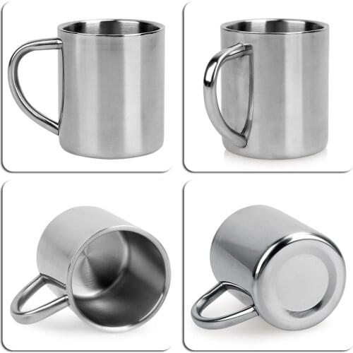 220ml Stainless Steel Mug Student Double Wall Mugs Travel Tumbler Coffee Tea Mugs Drinkware Handle Travel Cups