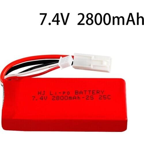7.4V 2800mAh Lipo Battery with USB Charger For FT009 2.4G Remote Control Boat speed boat Battery RC toy accessories 7.4V 25C 2S