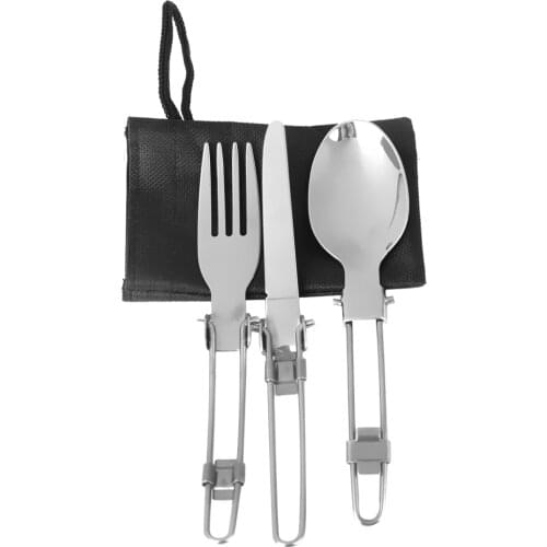 MagiDeal Outdoor Camping Hiking Picnic Foldable Fork Spoon Tableware Sets Eco-friendly Kitchen Accessories Creative Gifts