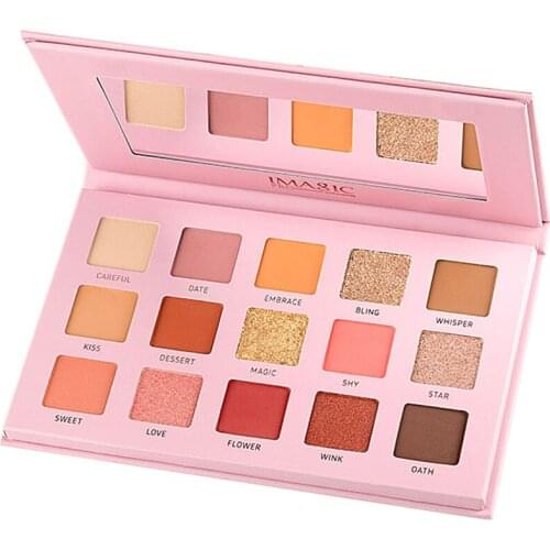 15 Shades Matte Glitter Shimmering Pearlized Smooth Fine Pressed Eye Shadow