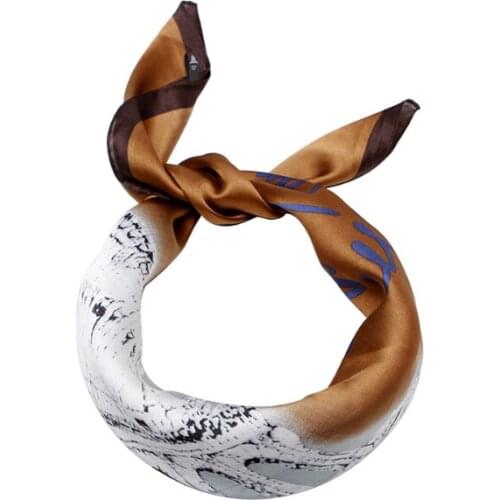 2020 70x70 Ring print Multipurpose women Silk twill scarf Satin square tie Hairband ladies foulard femme towel bufanda shawl