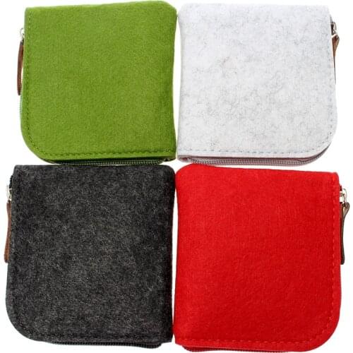 4 Color High Quality Women Fashion Cute Square Solid color Wallet Girl Soft Felt Big Capacity Change Bag Key Card Holder Pouch