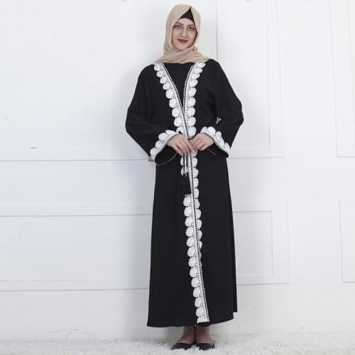 Muslim Dress Women Lace Abaya Turkey Robe Dubai Kimono Cardigan Hijab Dress Women Kaftan Qatar Caftan Elbise Islamic Clothing