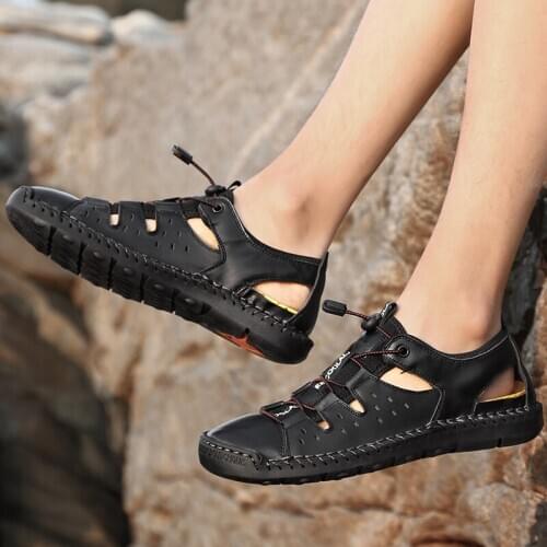 Shoe Man male breathable flip flops summer Breathable transpirables safety Casual mesh blade Men new for Light slides sandals