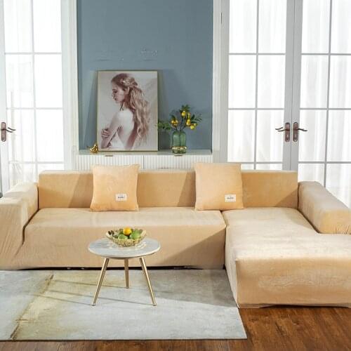Plush Sofa Cover Velvet Elastic Sofa Covers for Living Room Couch Covers Set Armchair Cover L Shape Corner Sectional Slipcover