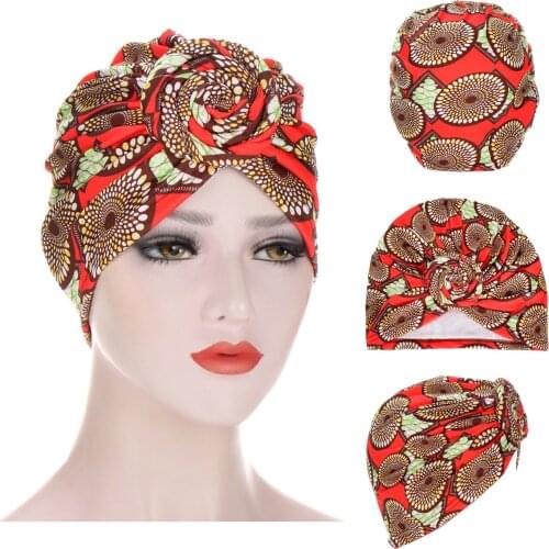New Floral Turban Snail Durag Spiral Cap Multicolor Toe Cap Fashion Bottom Turban Durag Cap for Women Muslim Hair Accessories