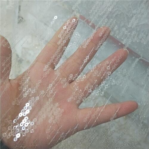 New type of net Embroidery Wedding dress childrens headdress made of Barbie water wave Sequin fabric DIY